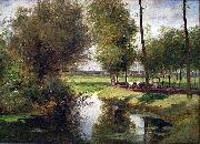 Cesar De Cock Landscape by the River Lys oil painting artist